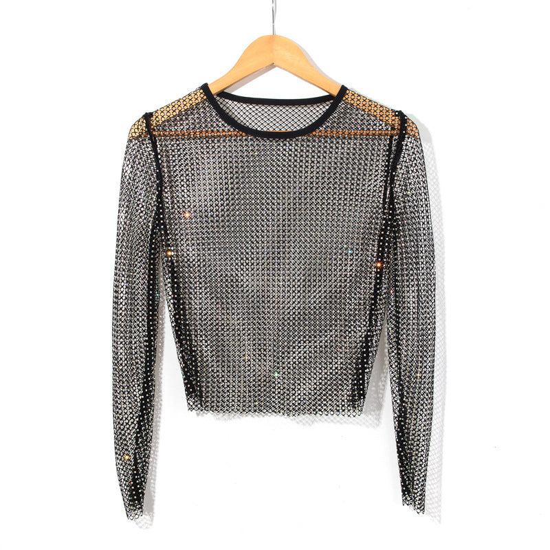 BLING CRYSTAL LONG SLEEVES TOP