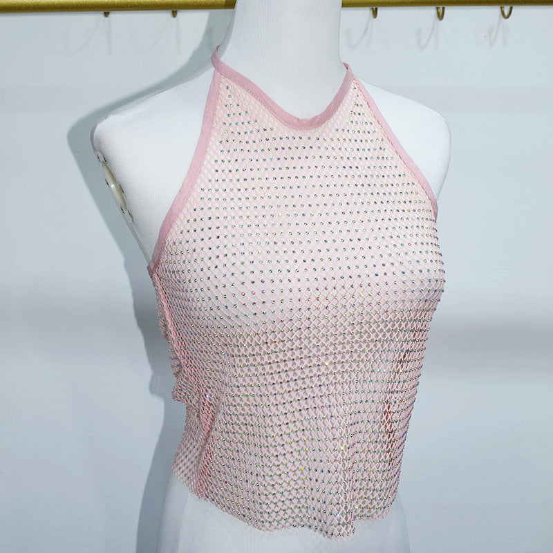 BLING CRYSTAL HALTER TOP