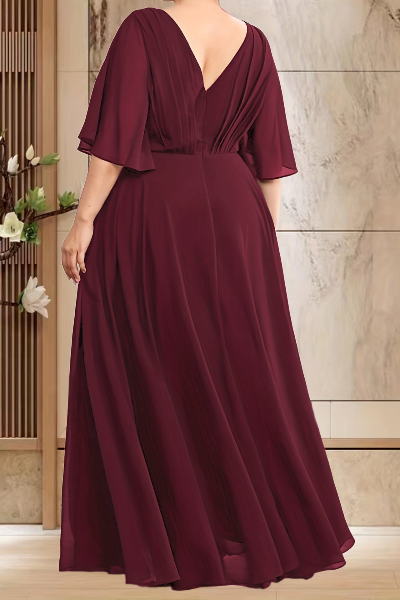 Paloma V-Neck Trim Maxi Dress