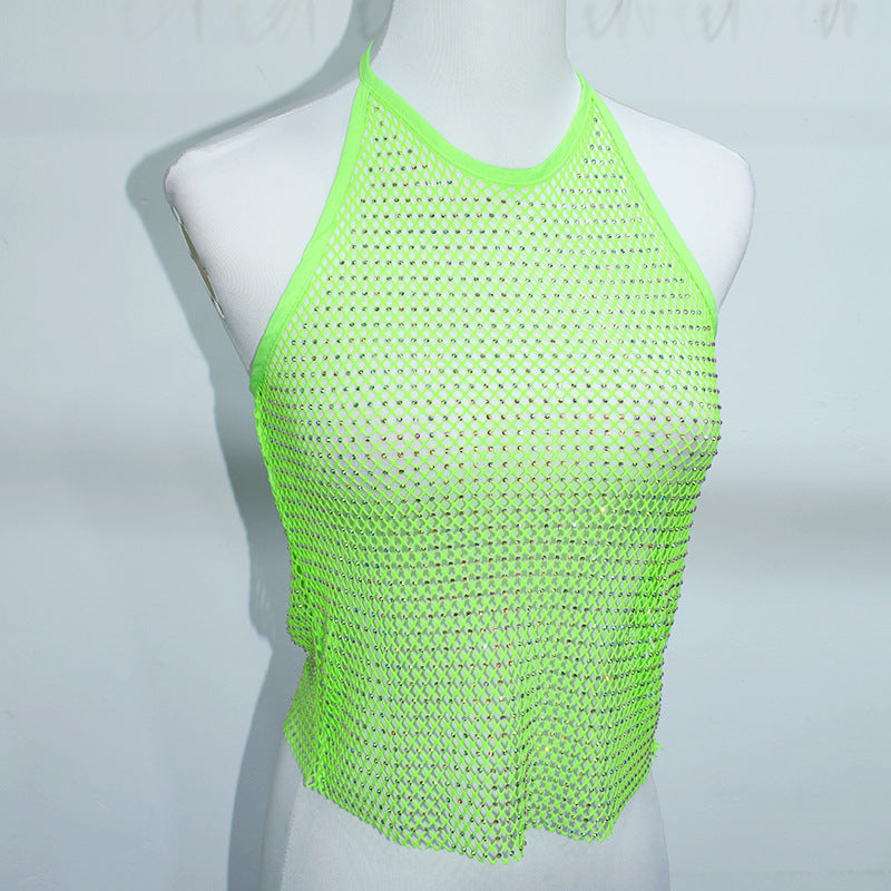 BLING CRYSTAL HALTER TOP