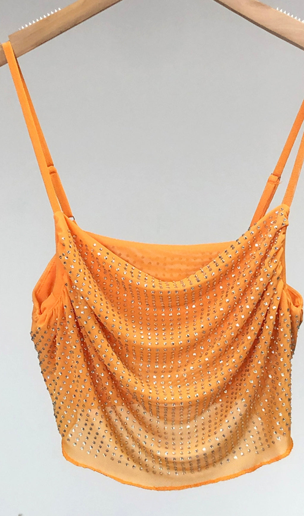 Orange embellished ruched set