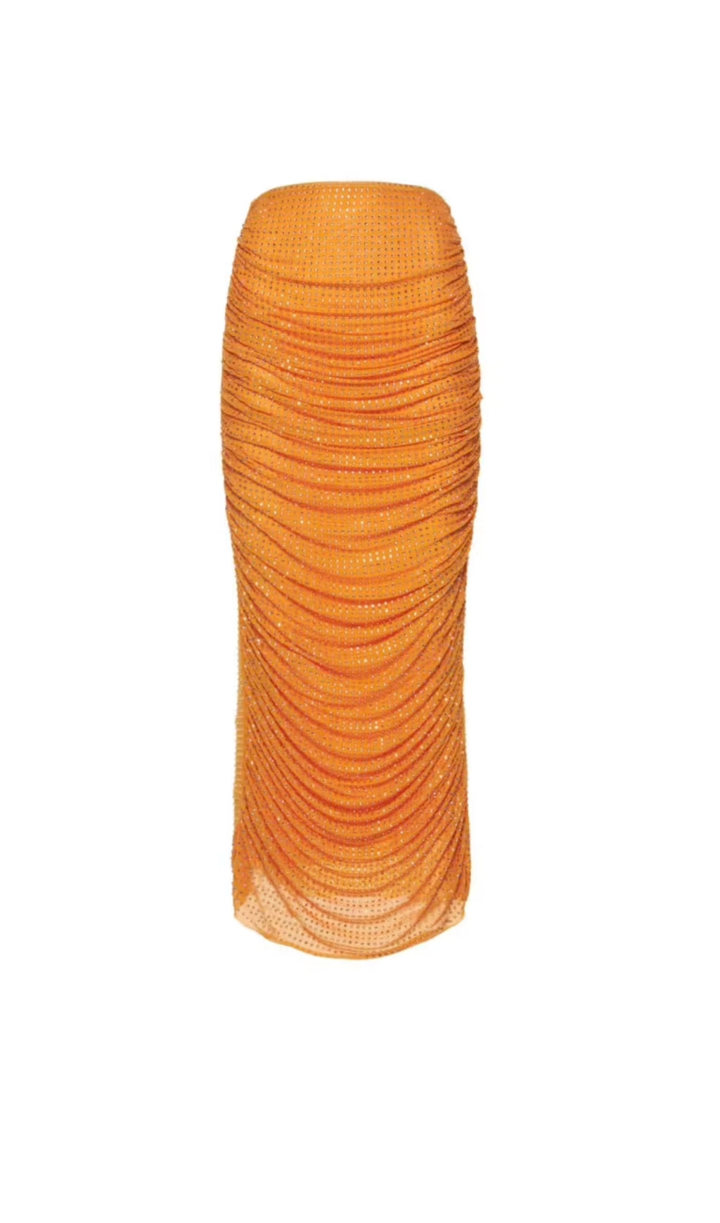 Orange embellished ruched set