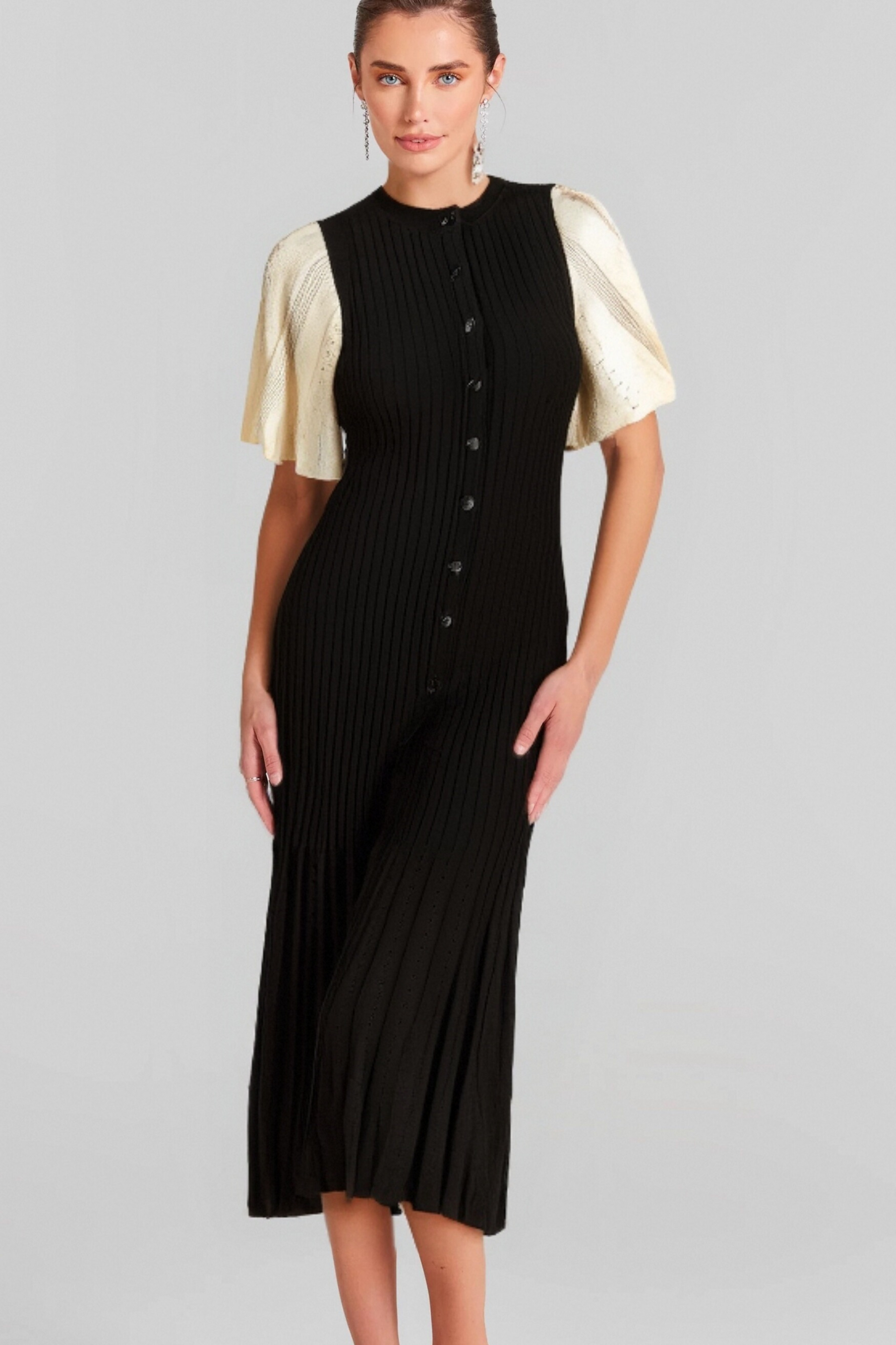 beulah knit midi dress in black