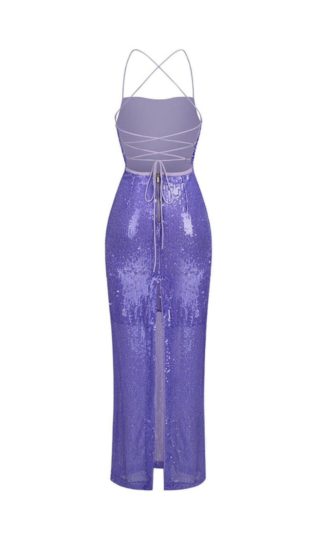 SEQUIN BACKLESS MAXI DRESS IN PURPLE