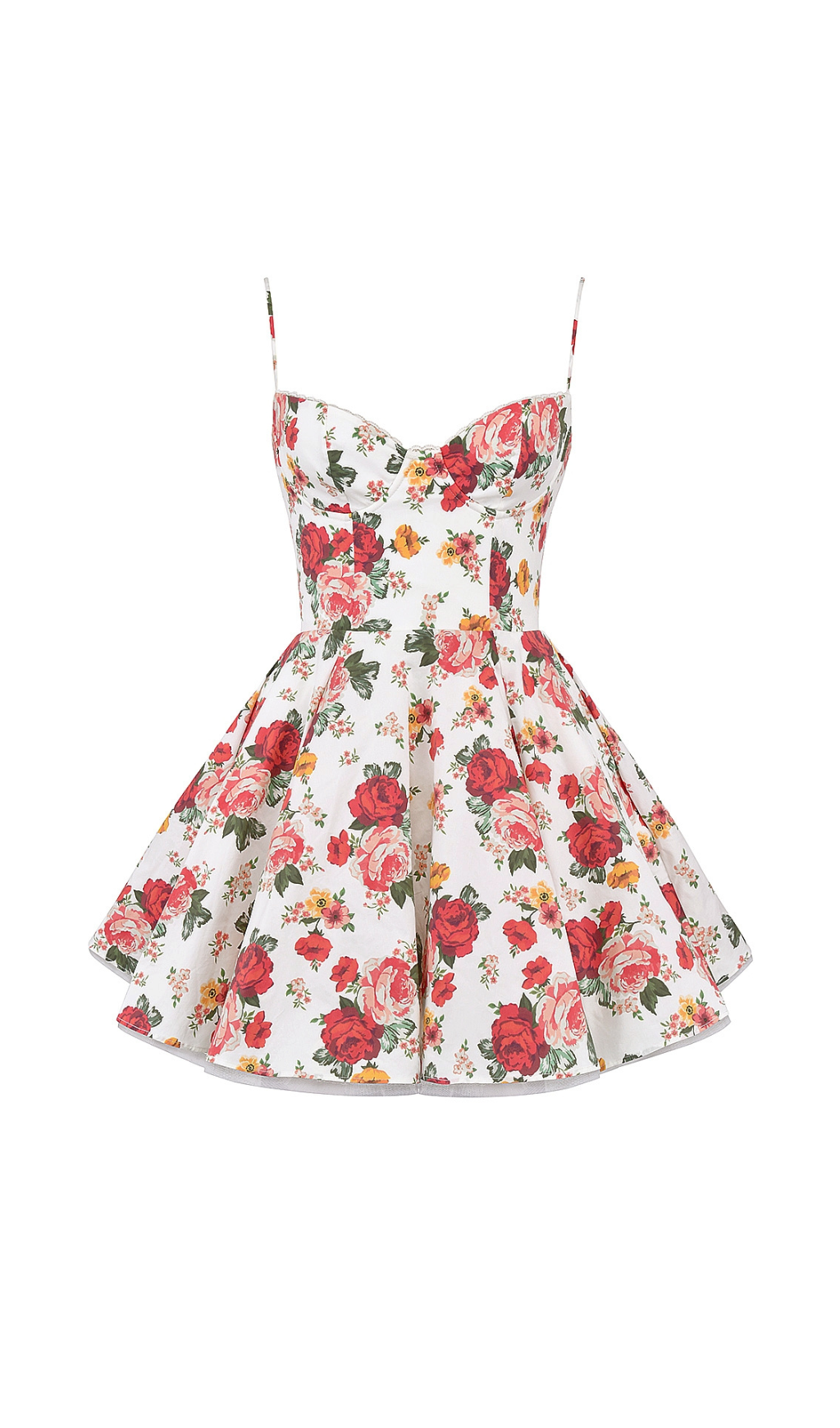 ROSE PRINT TULLE MINI DRESS
