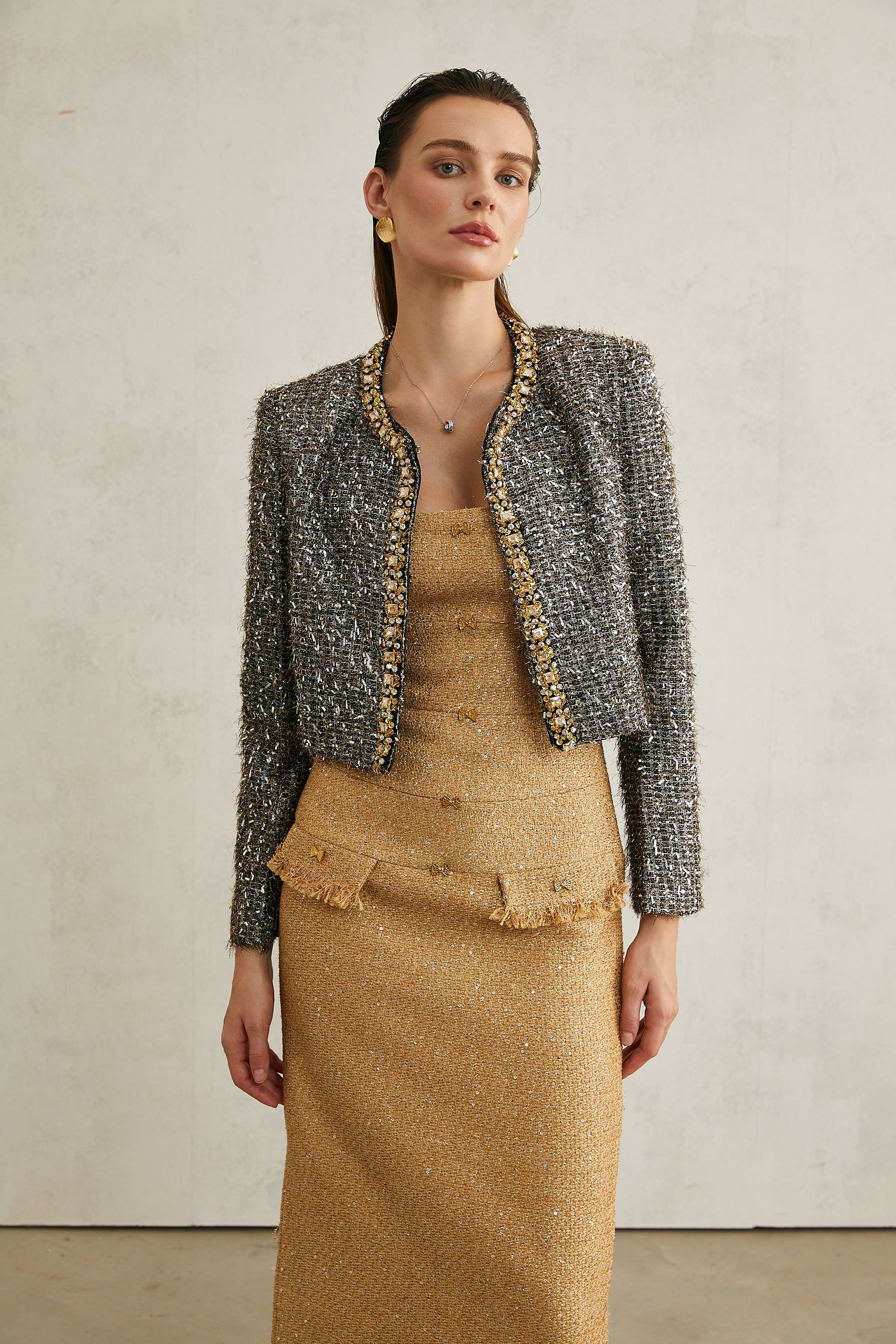 Ariane crystal-embellished fringe jacket