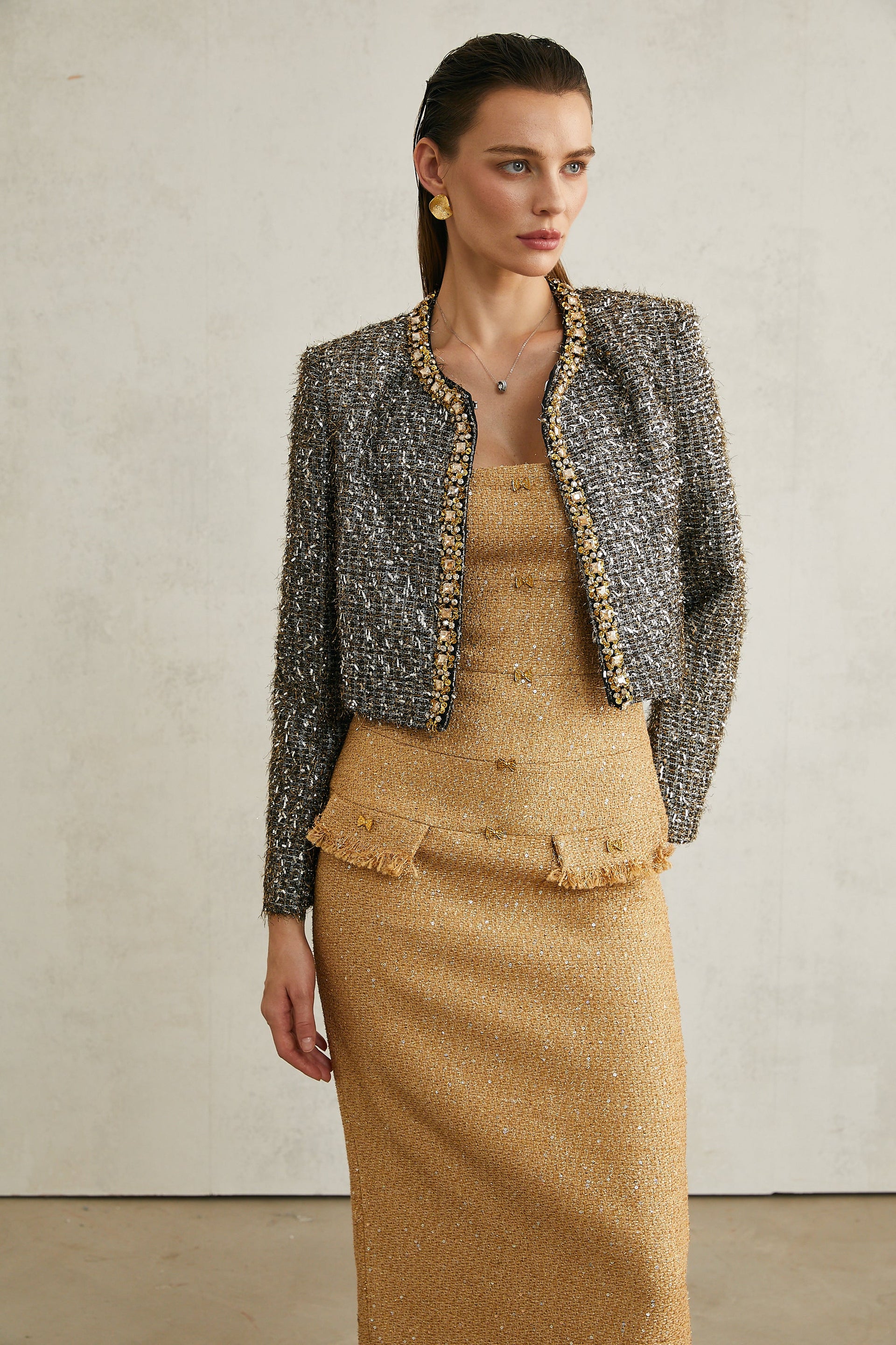 Ariane crystal-embellished fringe jacket