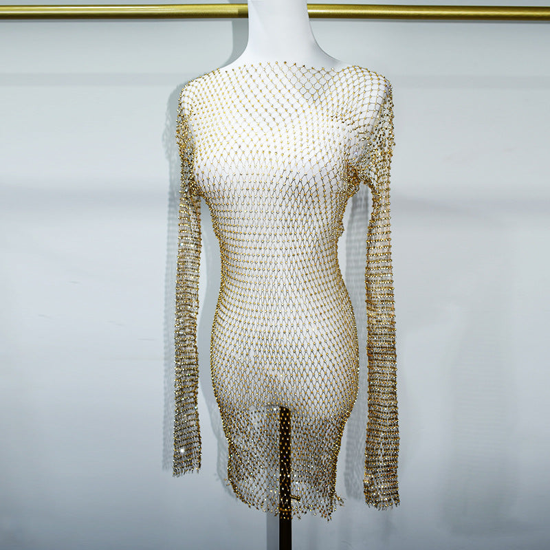 BLING LONG SLEEVES MINI DRESS