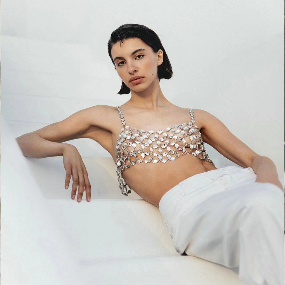 CRYSTAL HOLLOW BODY CHAIN TOP