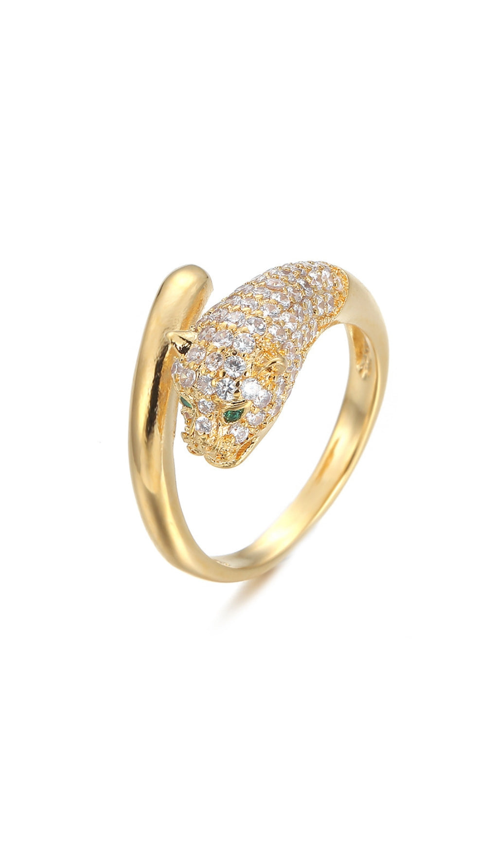 DIAMOND LEOPARD HEAD RING