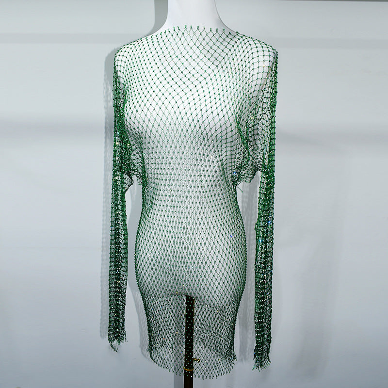 BLING LONG SLEEVES MINI DRESS