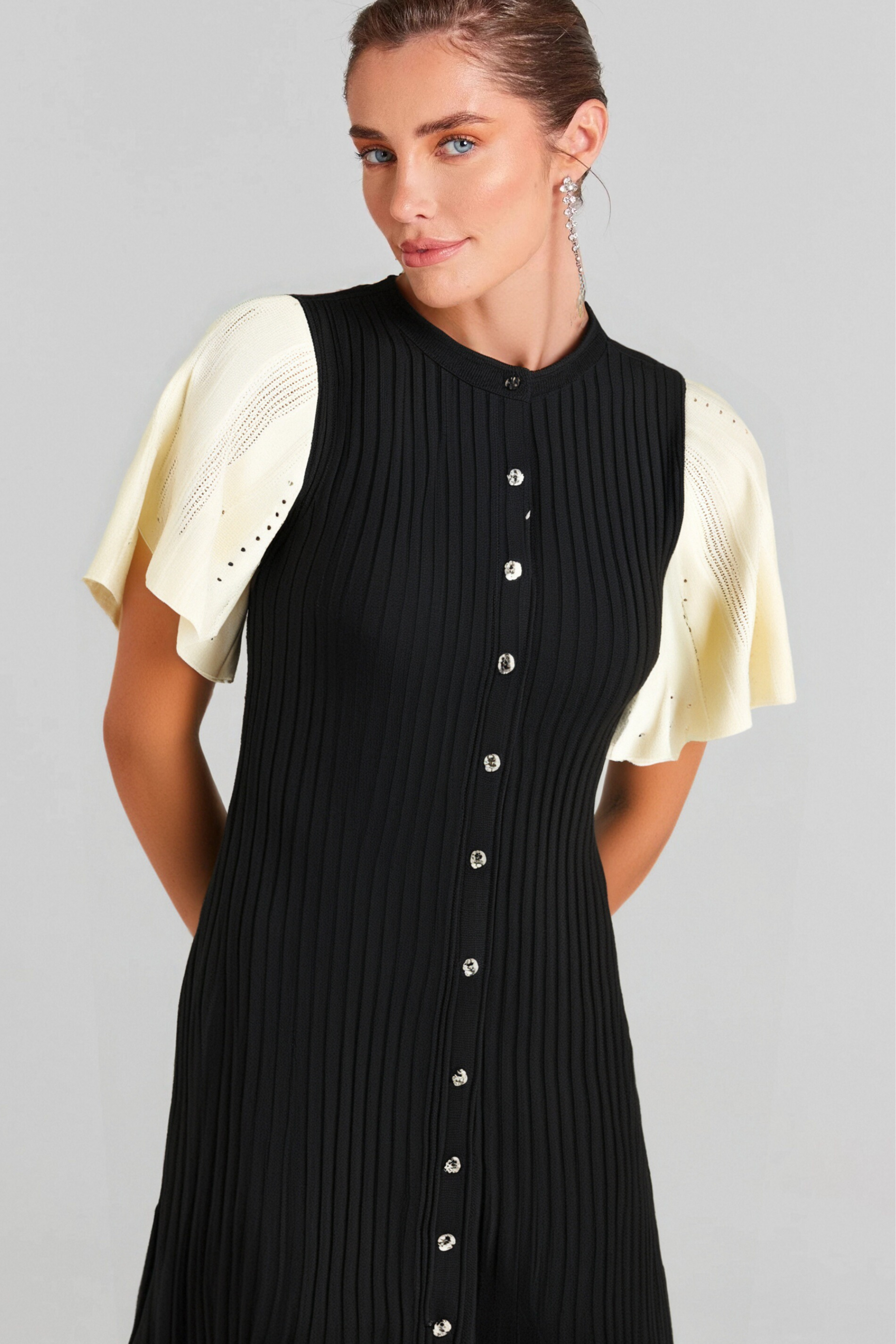 beulah knit midi dress in black