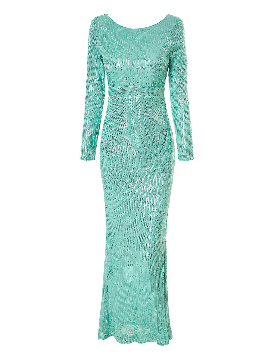 Glitter Backless Mermaid Dress