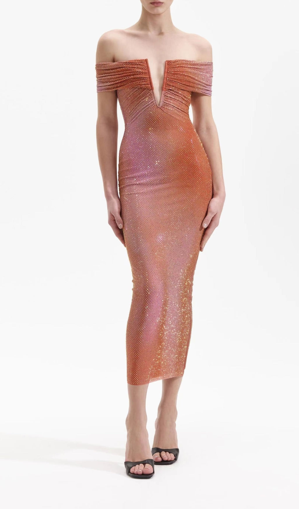 Sequin sleeveless midi dress