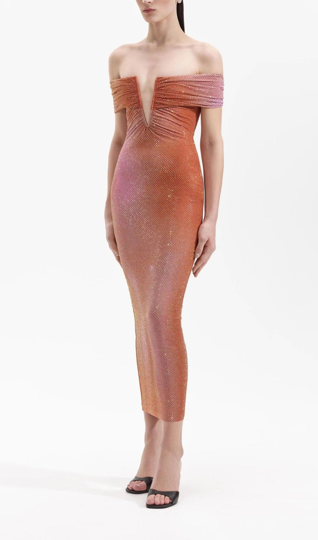 Sequin sleeveless midi dress