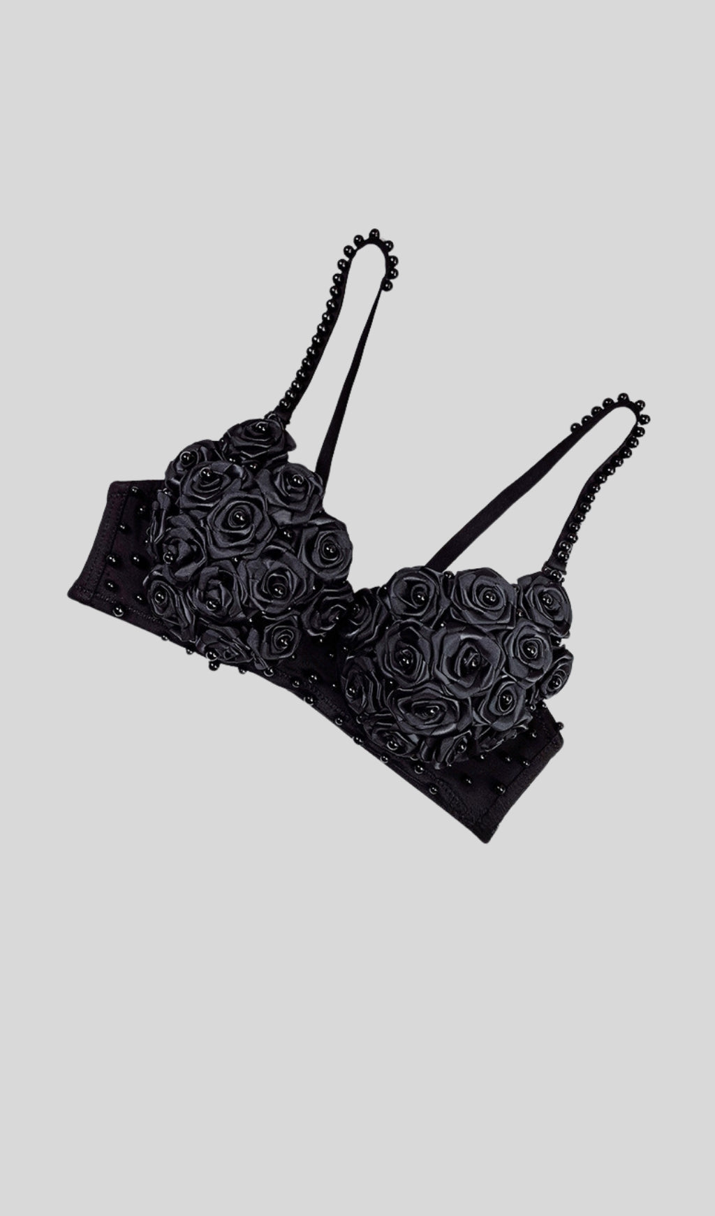 Black diamond flower embellished Top