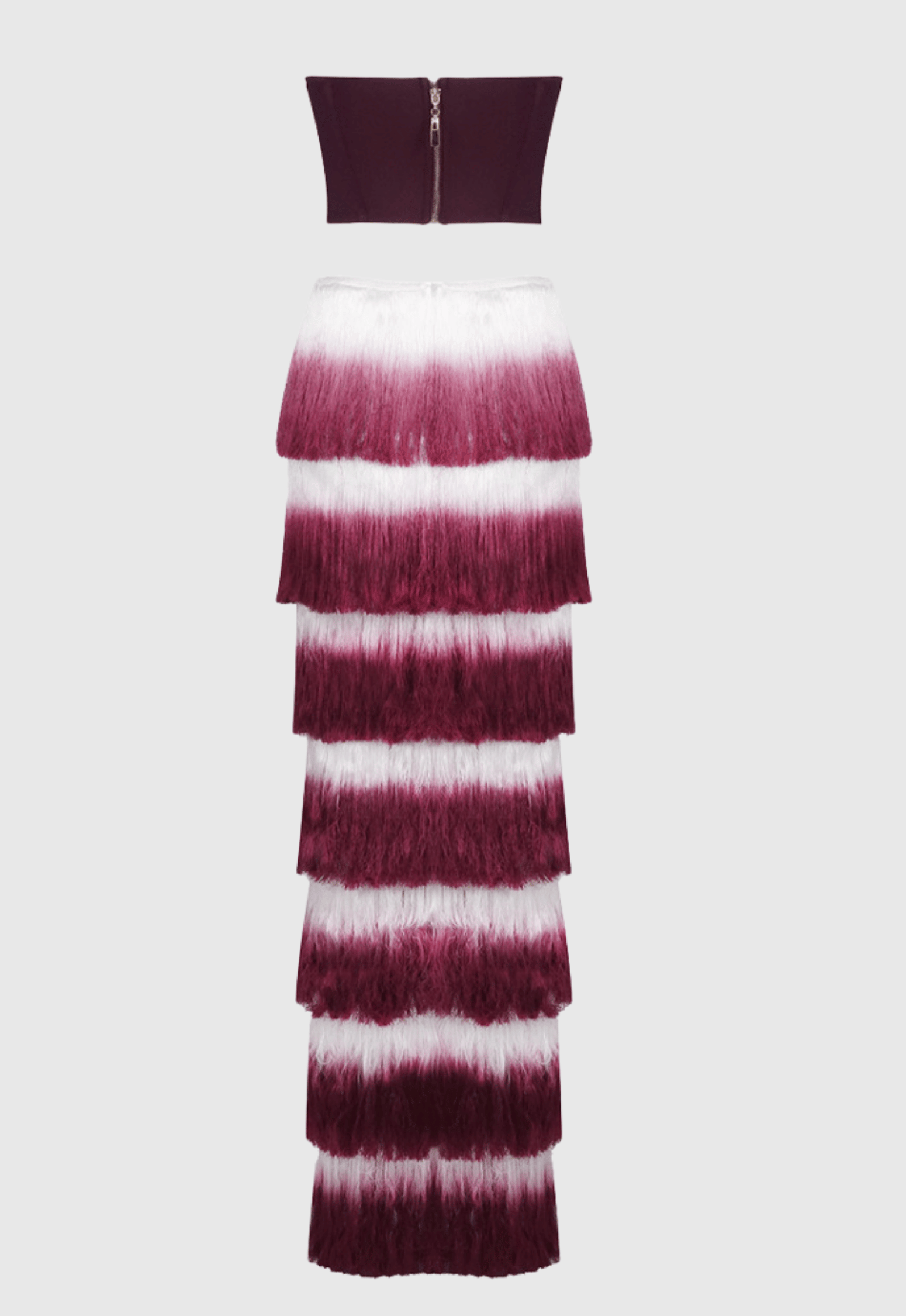 Despo Gradient Fringe Corset Two Piece Bandage Set
