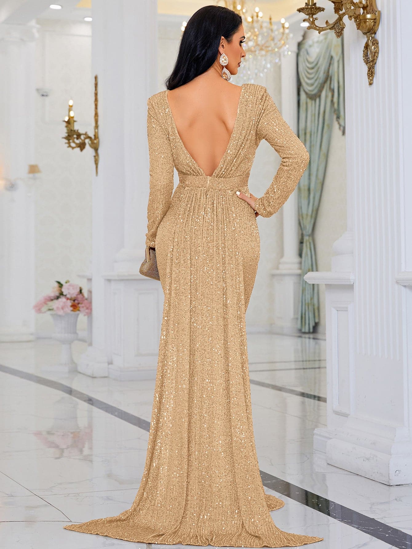 Glitter Backless Mermaid Dress