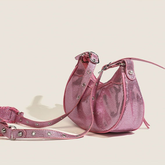 MISTY RHINESTONE SHOULDER BAG IN PINK