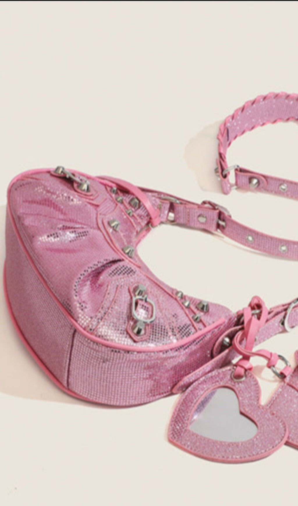 MISTY RHINESTONE SHOULDER BAG IN PINK