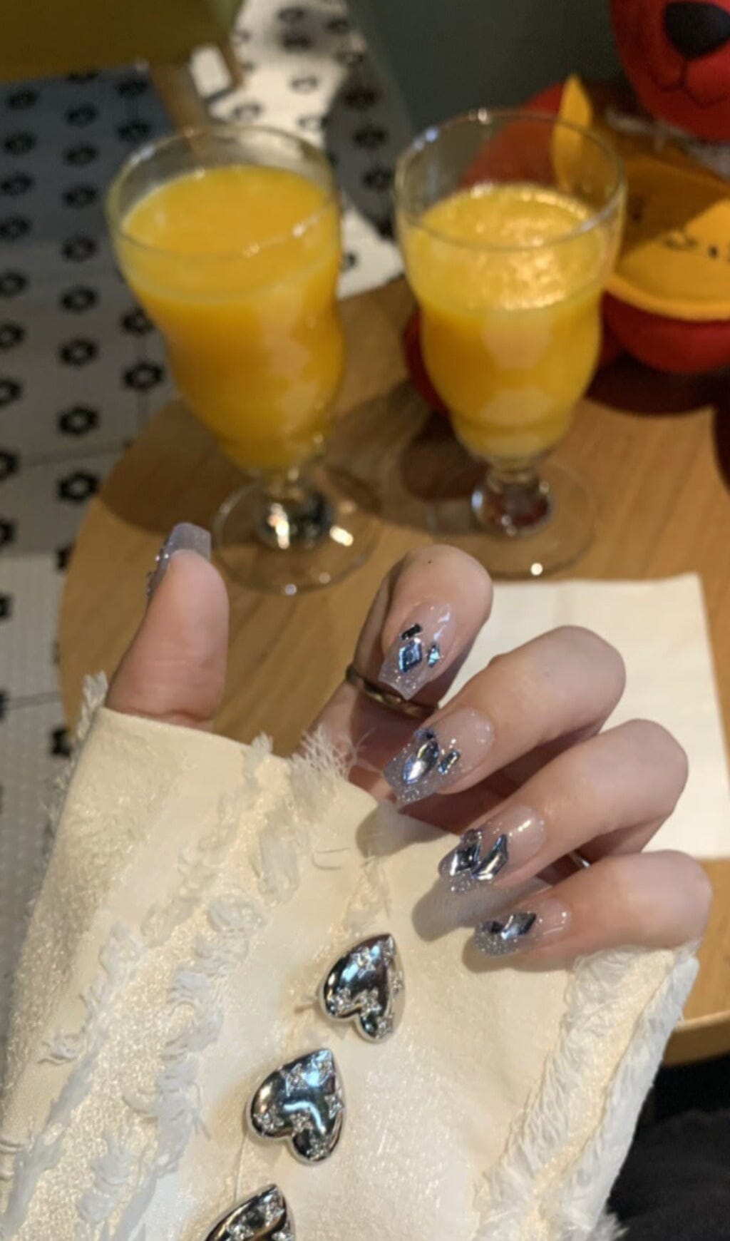 BLUE CRYSTAL GLITTER PRESS ON NAILS Press On Nails Oh CICI
