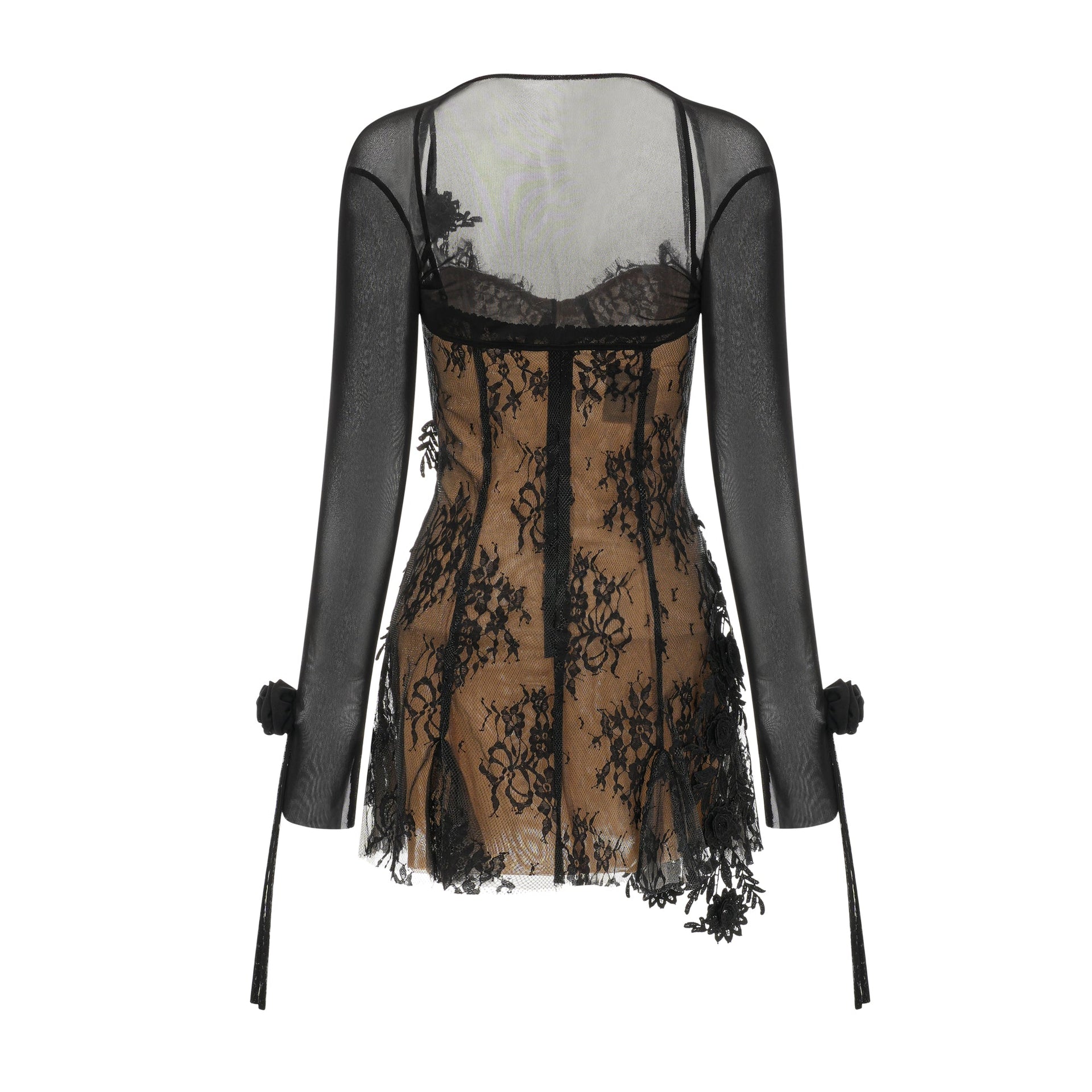 Escala faux-flower lace cardigan & dress matching set