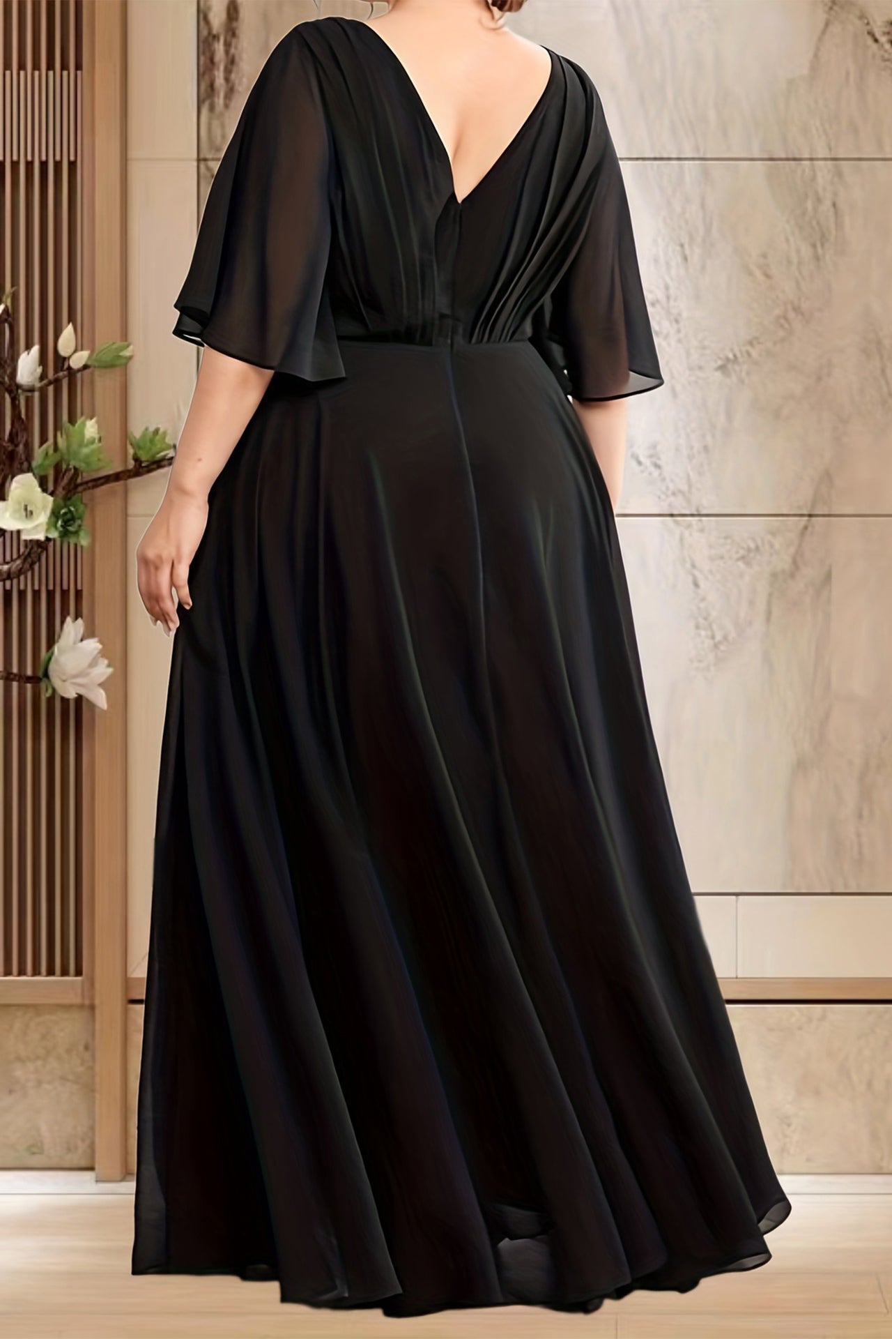 Paloma V-Neck Trim Maxi Dress