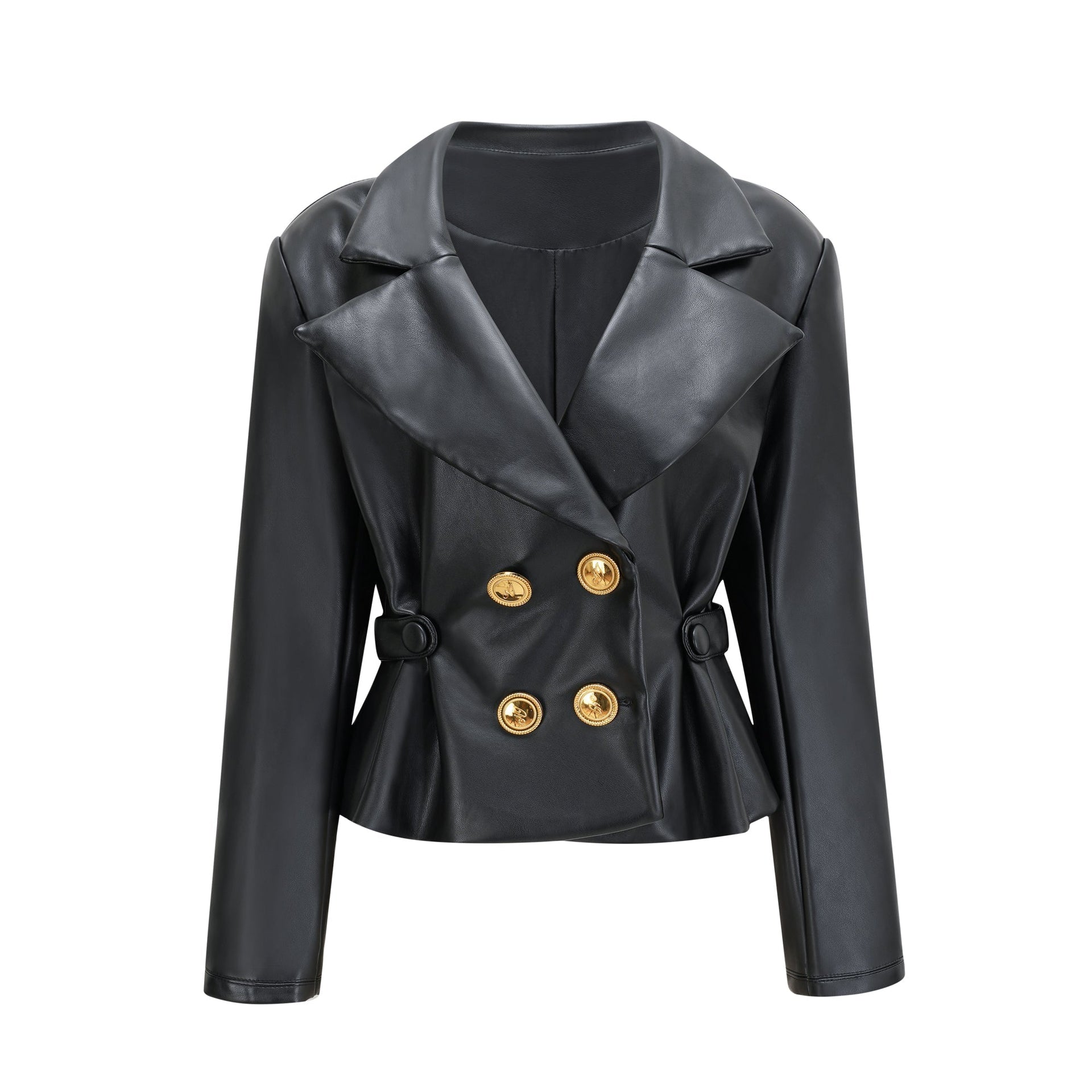 Calista black leather jacket