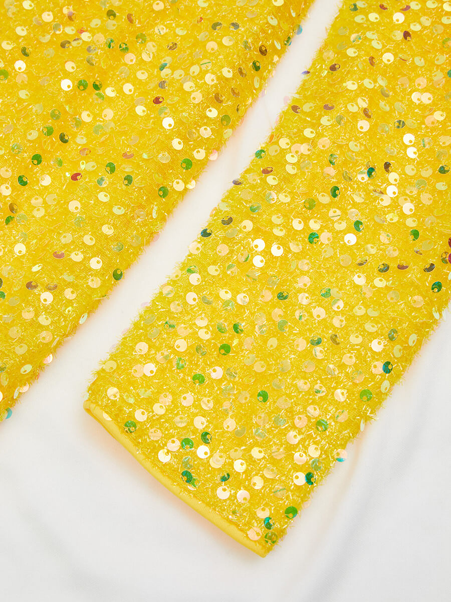 Formal Square Neck Mermaid Sequin Evening Dress