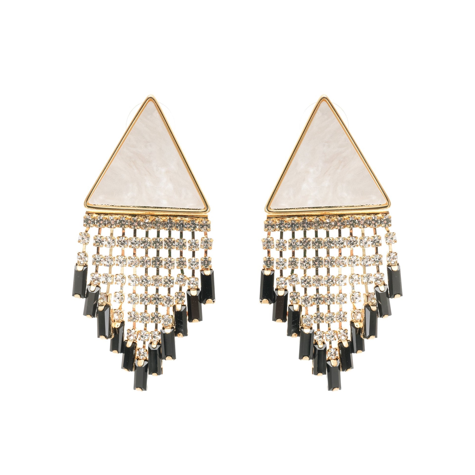 Lisette triangle-shape fringed earrings