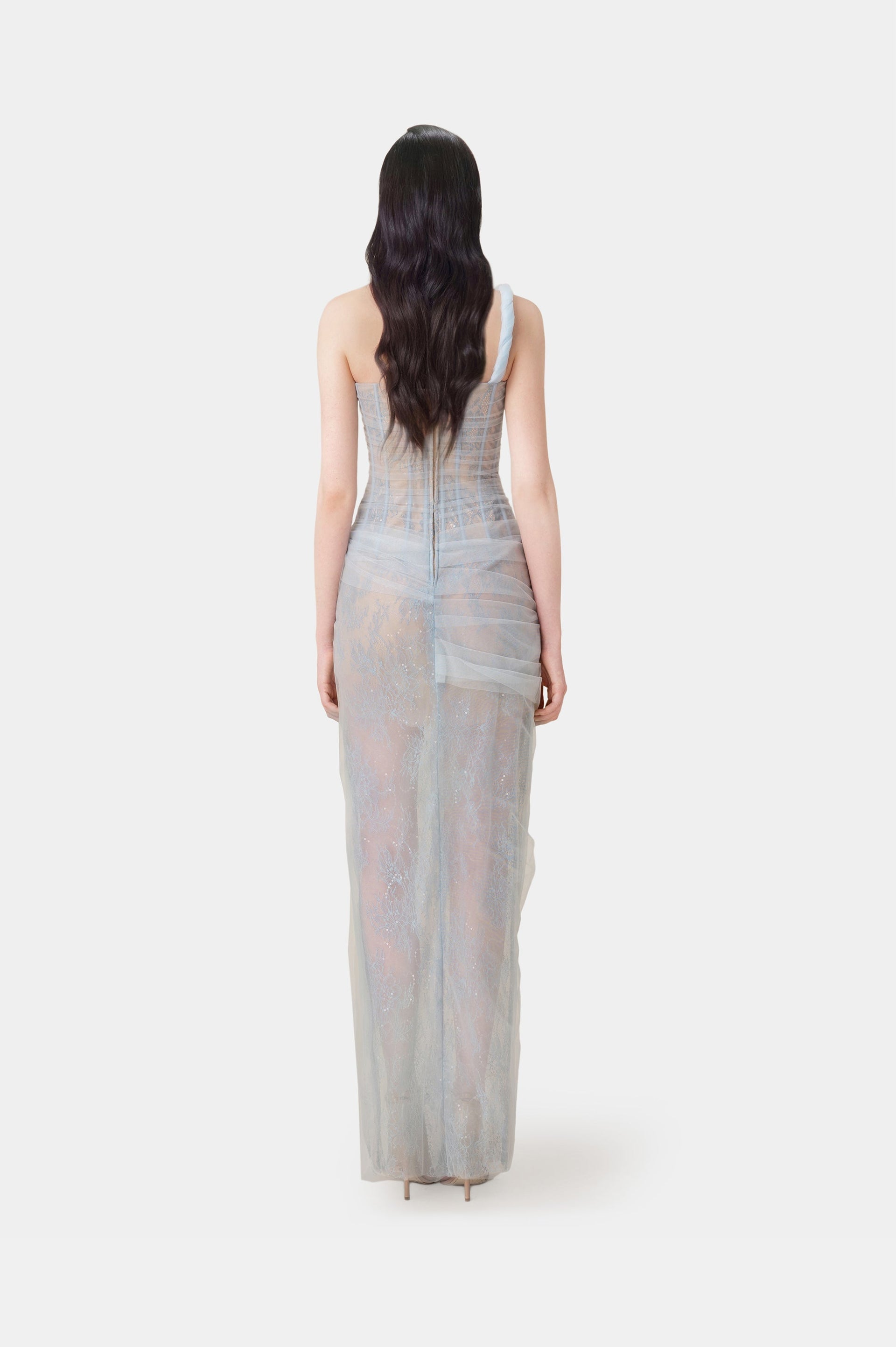 MARA BLUE LACE CORSET DRESS