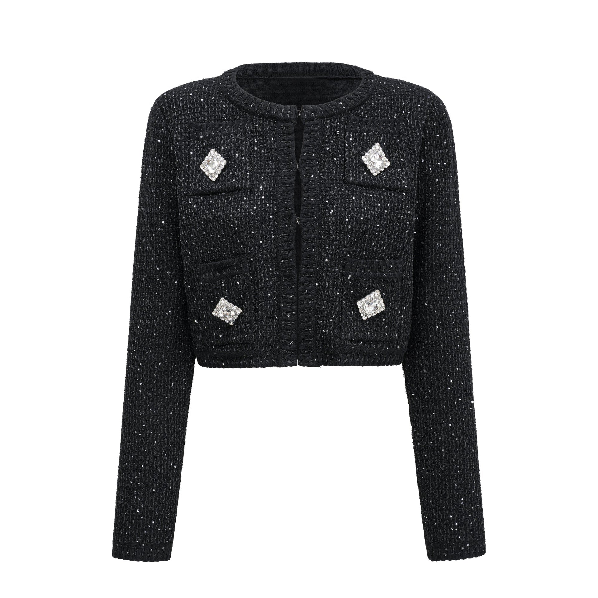 Sylvestra knitted cropped jacket & skirt matching set