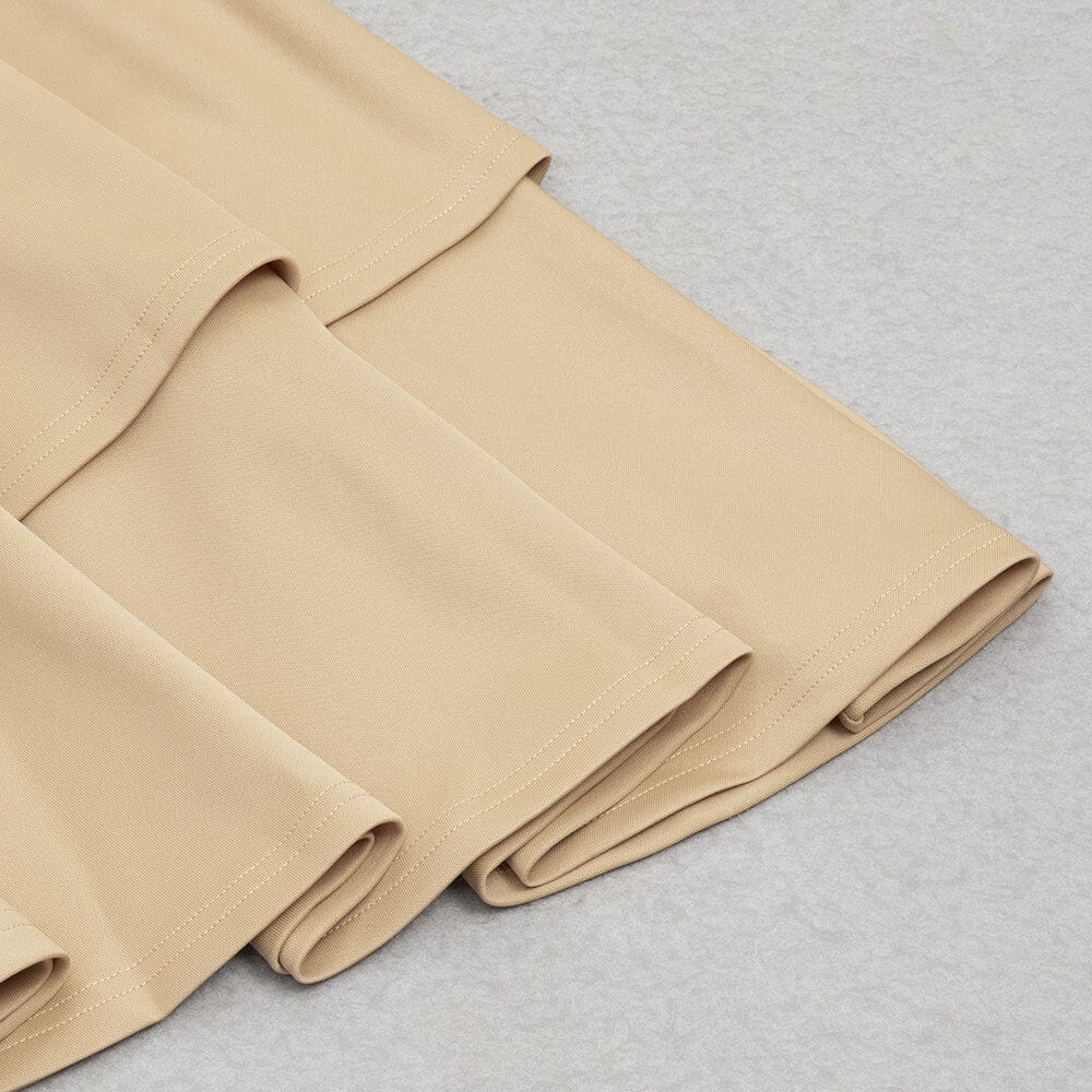 ONE-SHOULDER MERMAID MIDI DRESS IN KHAKI DRESS sis label