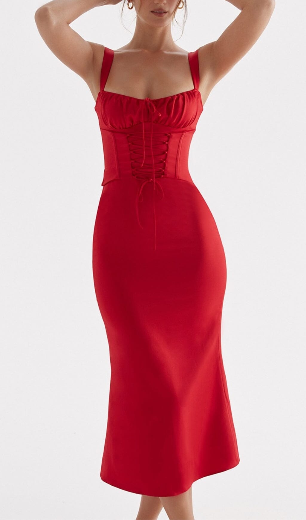 RED ROSE CORSET DRESS
