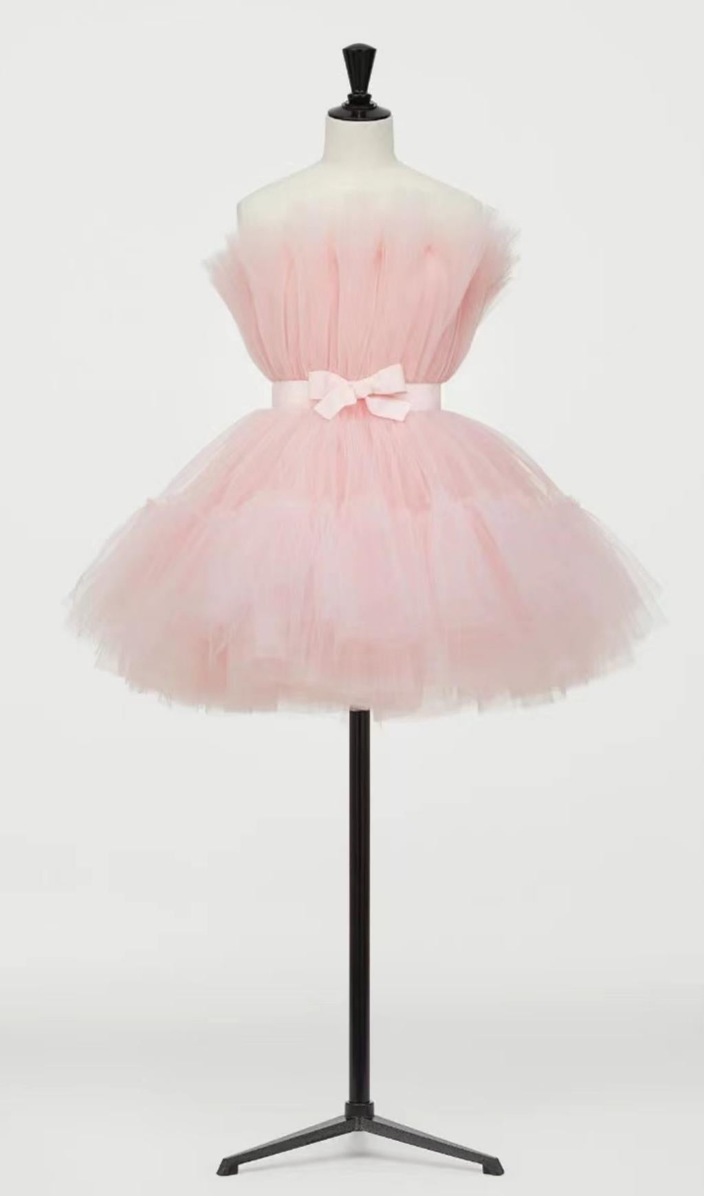 LAYERED STRAPLESS MINI DRESS Dresses styleofcb XS PINK