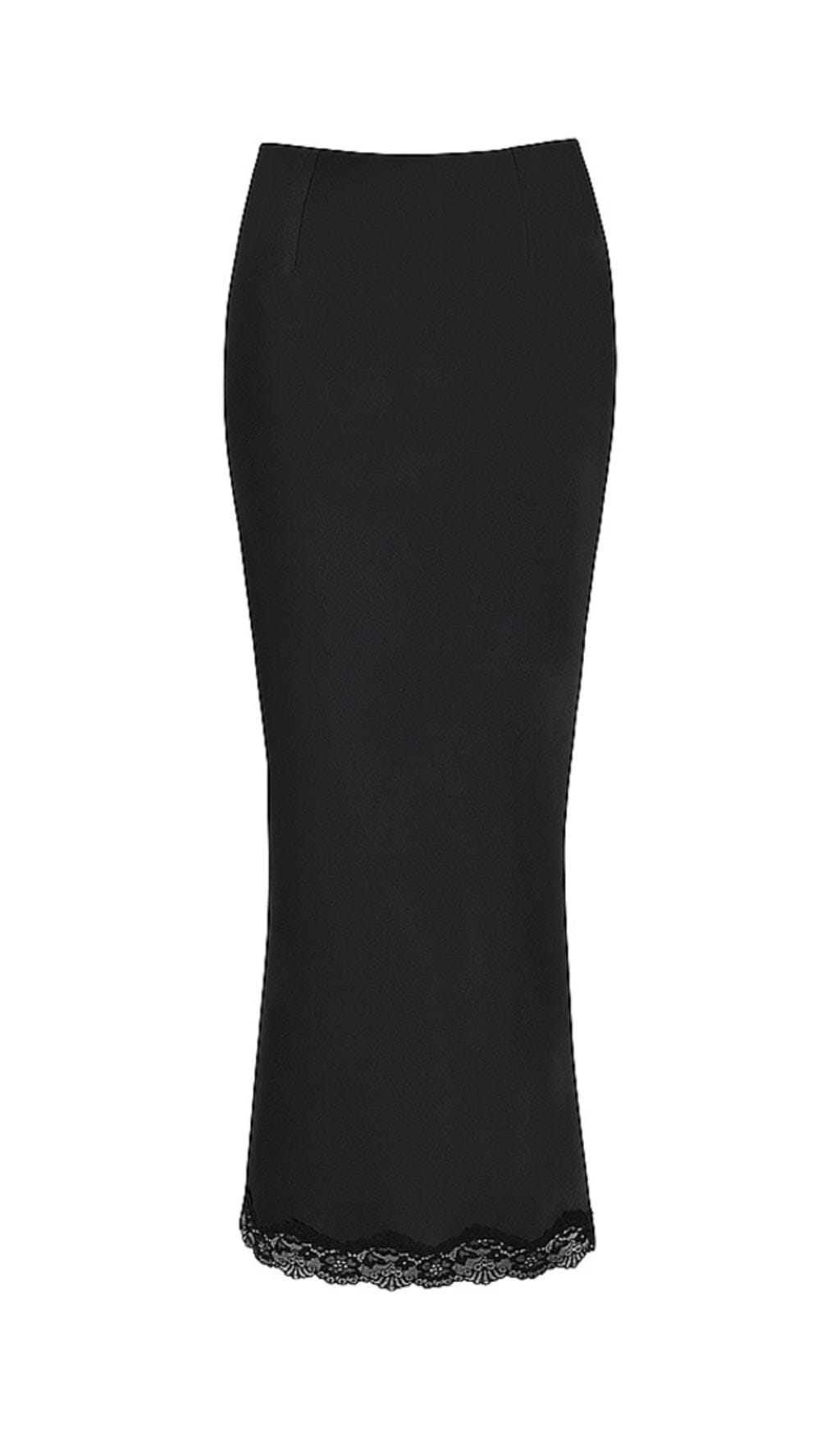 RUBY BLACK SATIN LACE TRIM TWO PIECE MIDI DRESS