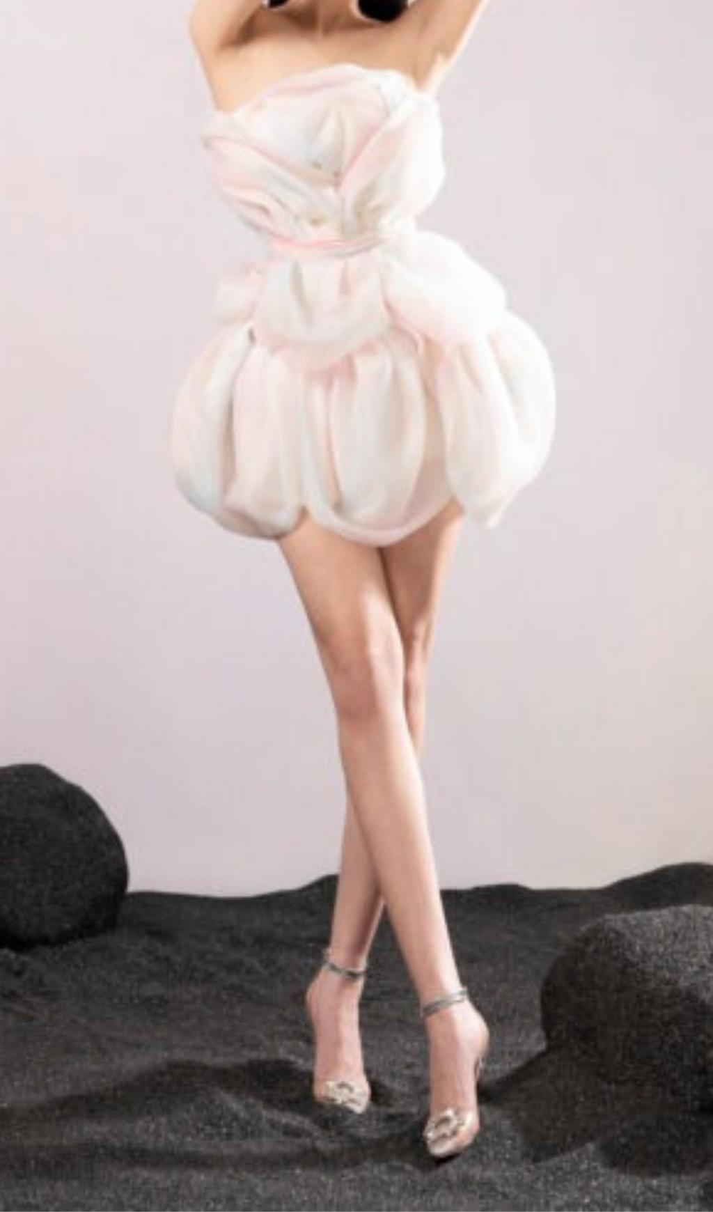 SWIRL HANDMADE ORGANZA MINI DRESS