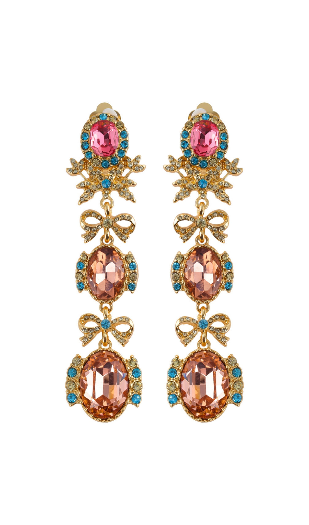 BOW RHINESTONE EARRINGS