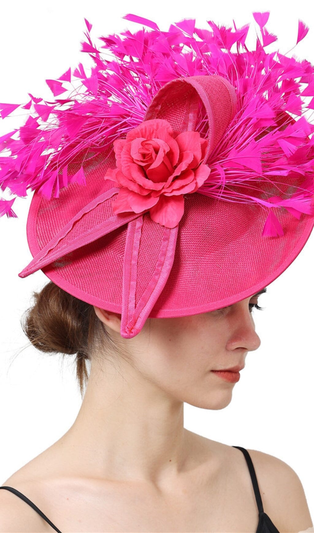 PINK ELEGANT FEATHER FASCINATORS styleofcb