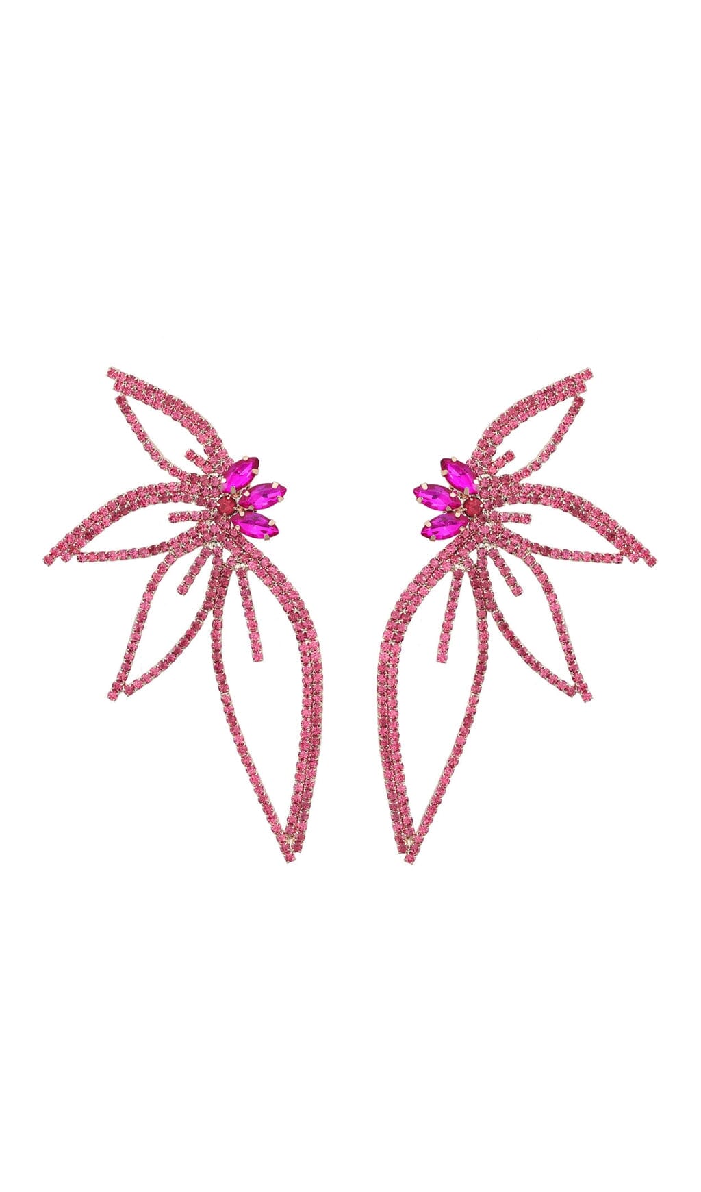 CRYSTAL FLOWER EARRINGS IN PINK Earrings styleofcb
