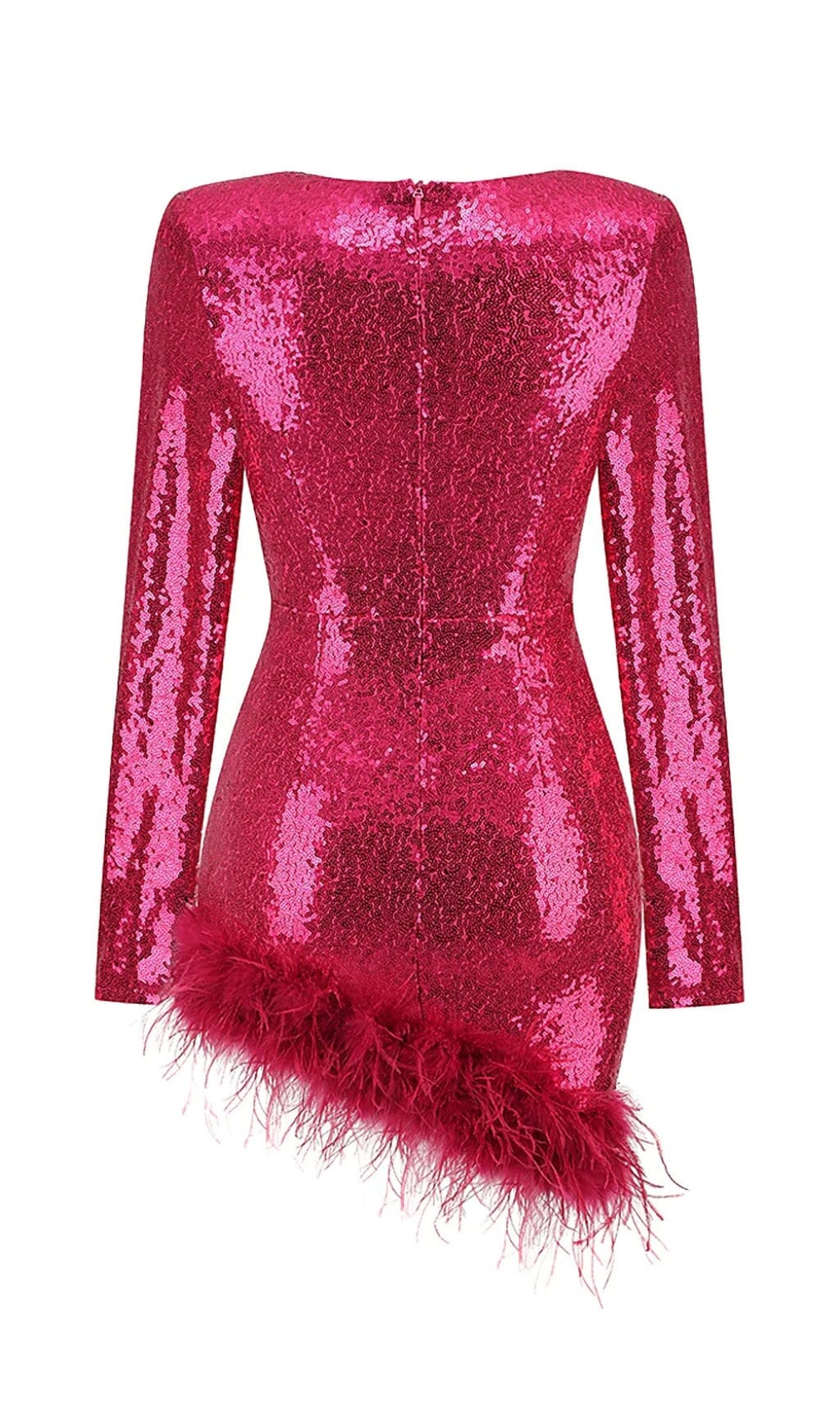 SEQUIN FEATHER MINI DRESS IN PINK Dresses styleofcb