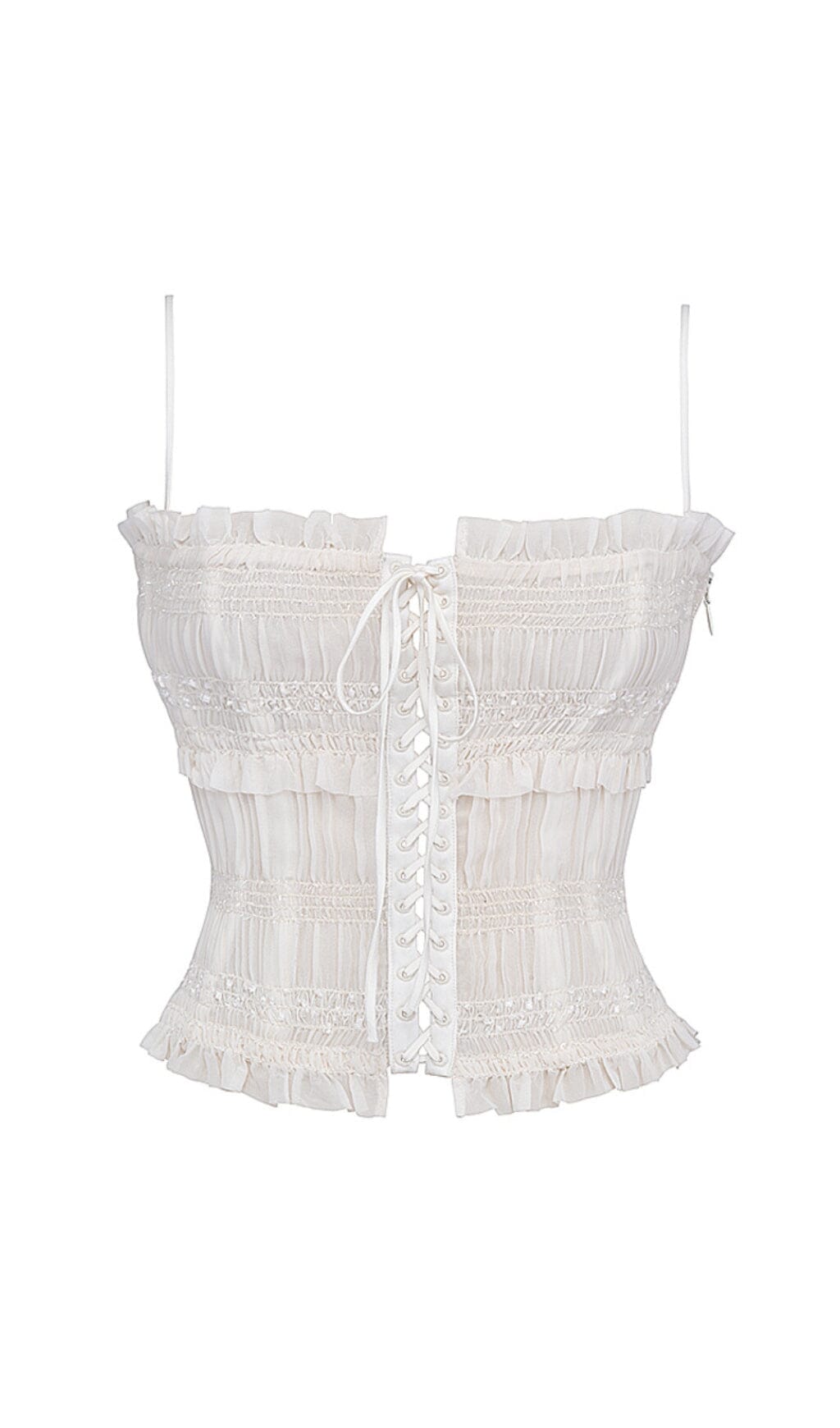 IVORY SEQUIN PLEAT CORSET styleofcb