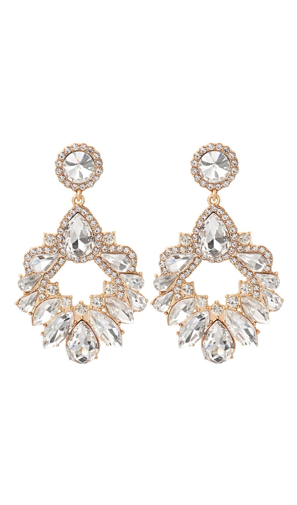 WHITE CRYSTAL CHANDELIER DROP EARRINGS JEWELLERY styleofcb
