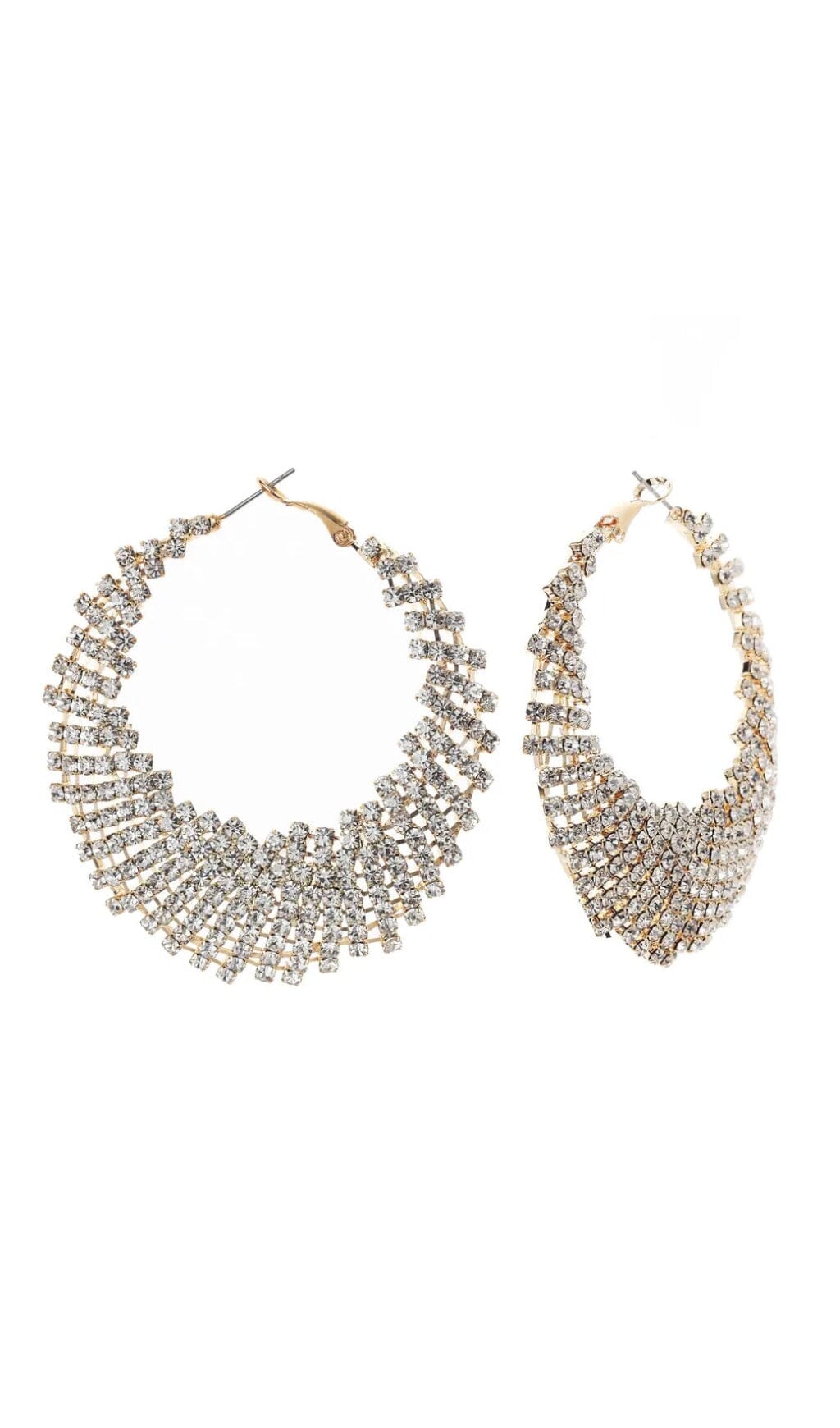 GOLD DIAMANTE HOOP EARRINGS JEWELLERY styleofcb