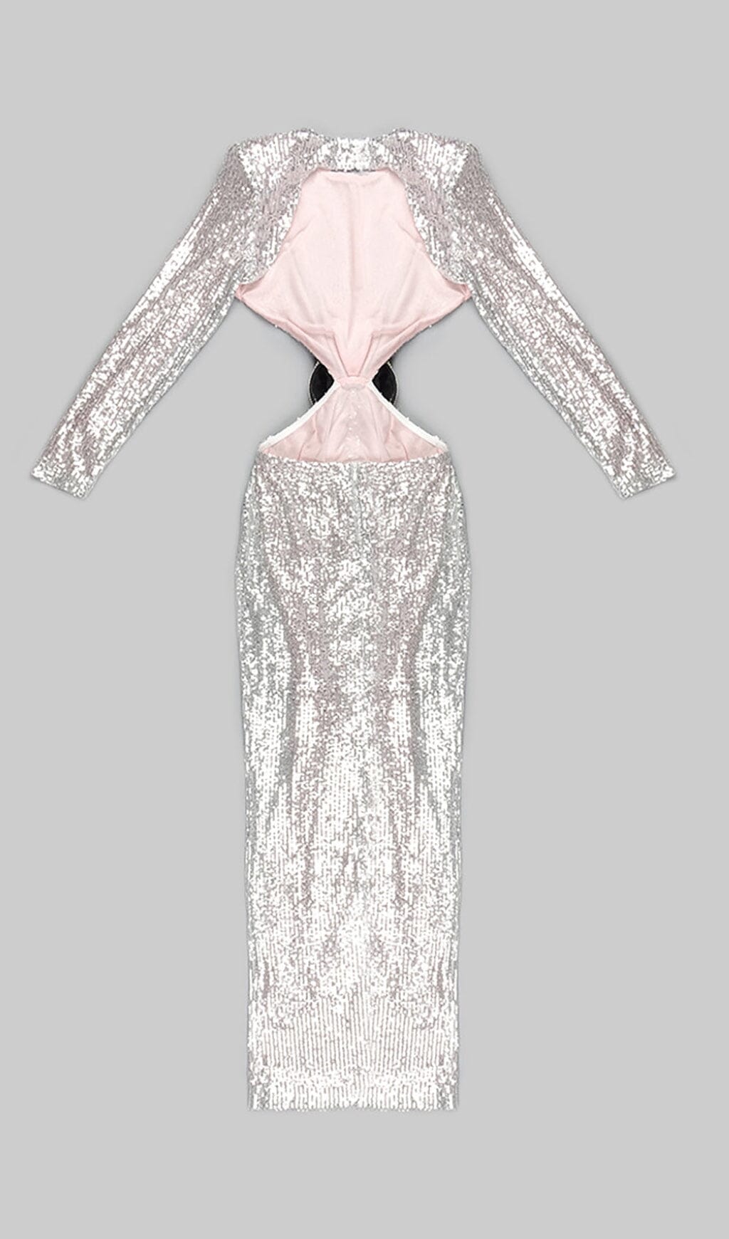 SEQUINN CUTOUT MAXI DRESS IN METALLIC DRESS styleofcb