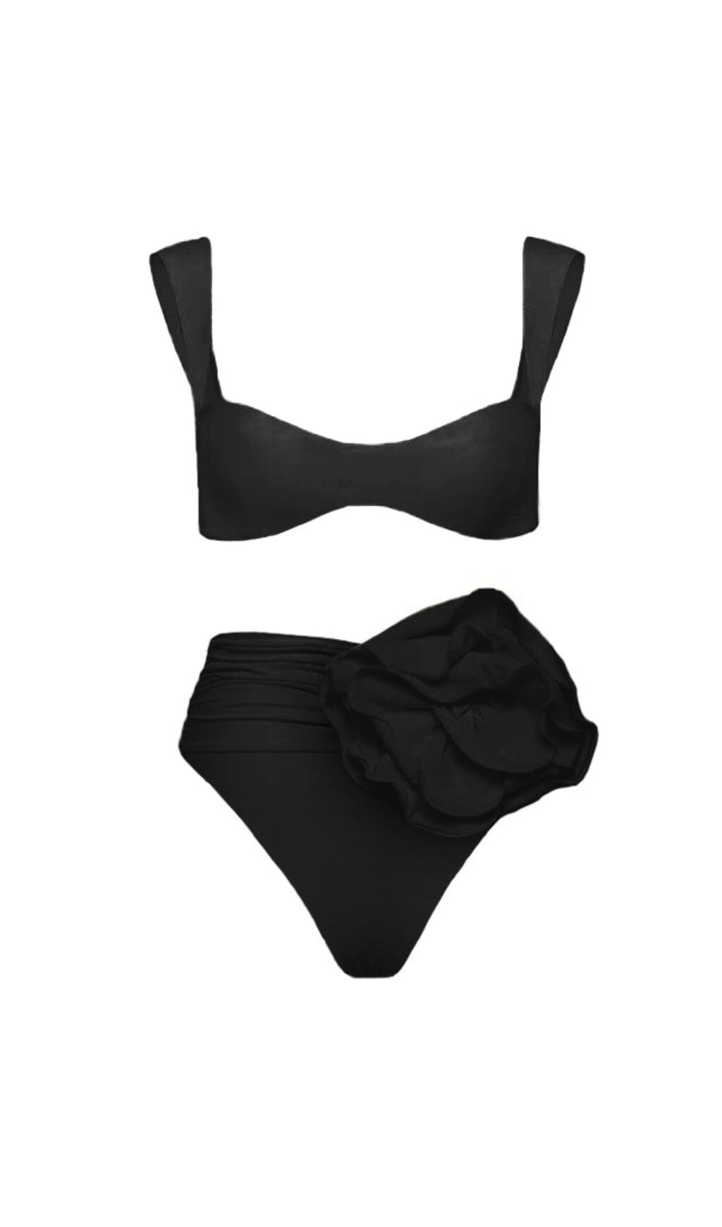 ROSE EMBELLISHED BIKINI SUIT IN BLACK styleofcb