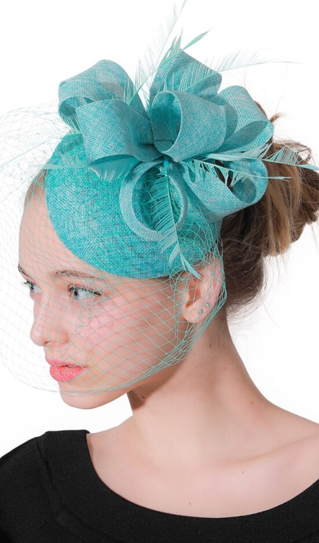 TURQUOISE VEIL FASCINATORS styleofcb