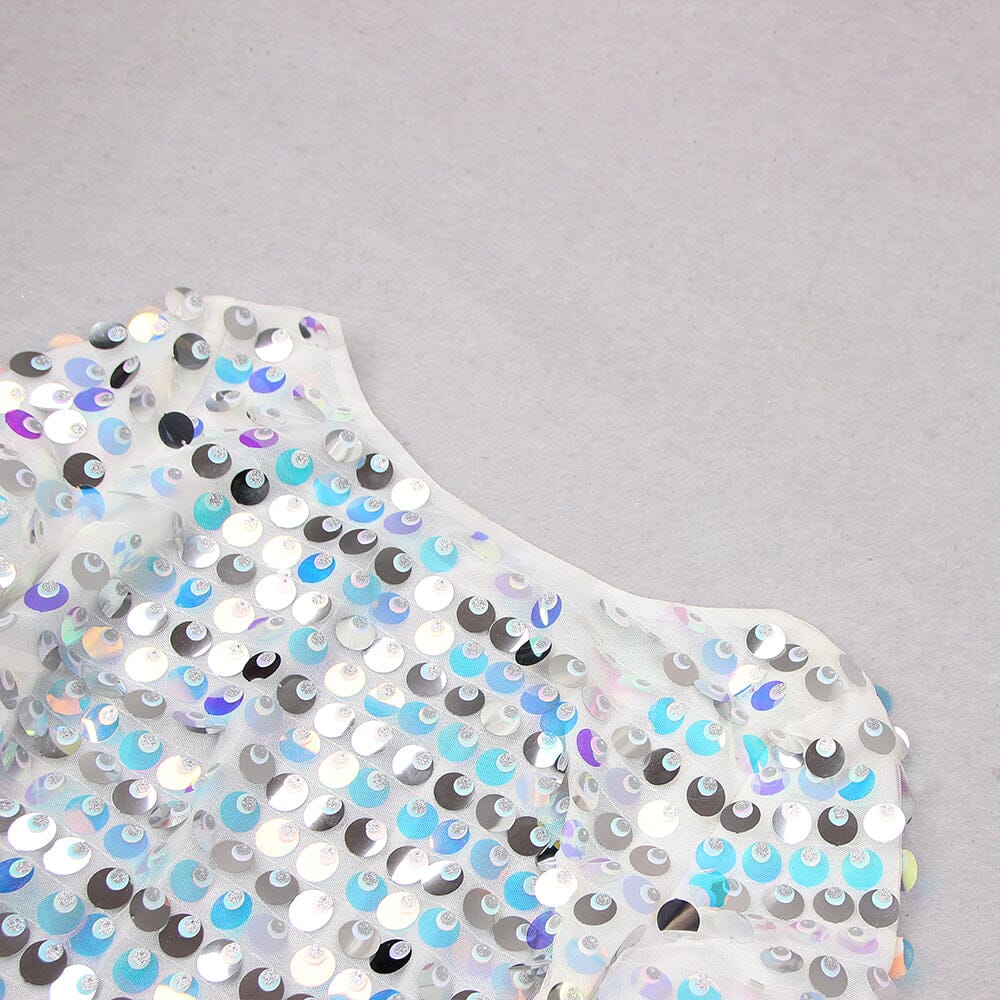 CREWNECK SLIM SEQUIN BACKLESS MAXI DRESS styleofcb