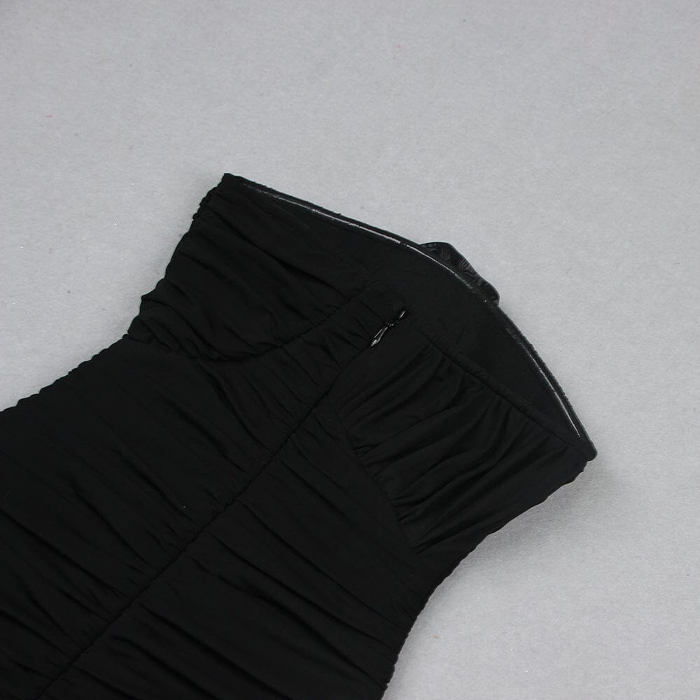 3D FLOWER STRAPLESS MINI DRESS IN BLACK DRESS STYLE OF CB