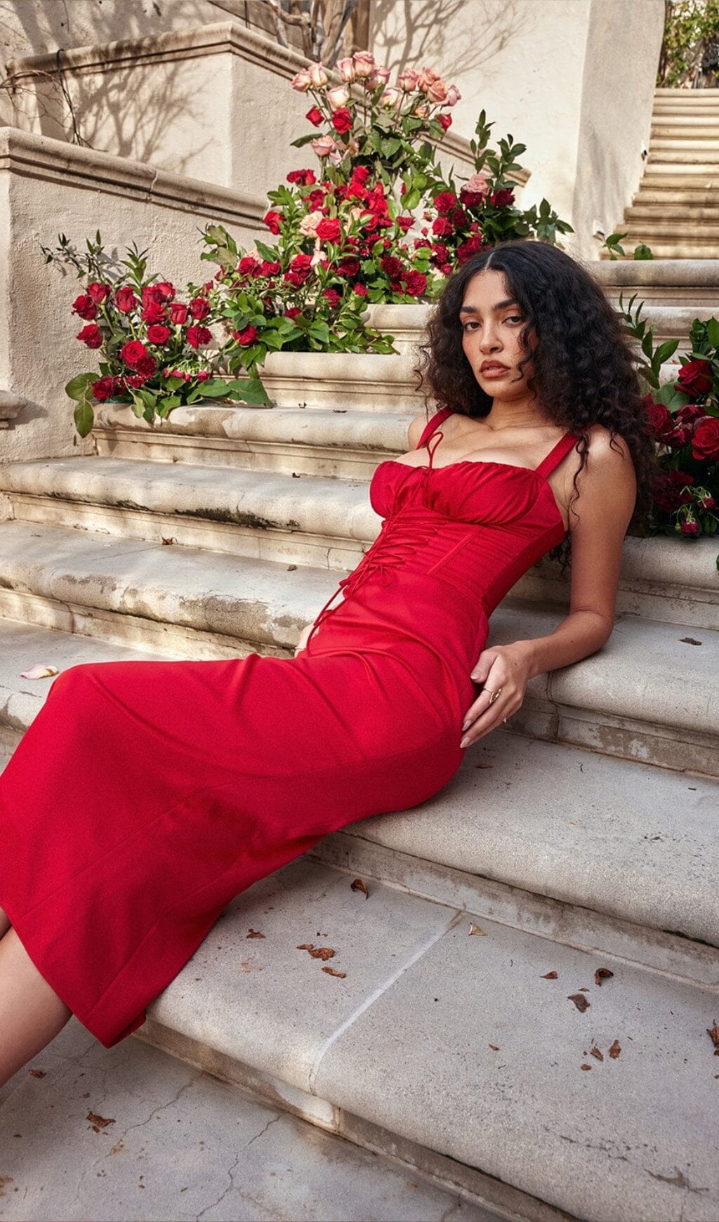 RED ROSE CORSET DRESS